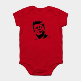 John F. Kennedy Portrait Pop Art Black White Baby Bodysuit